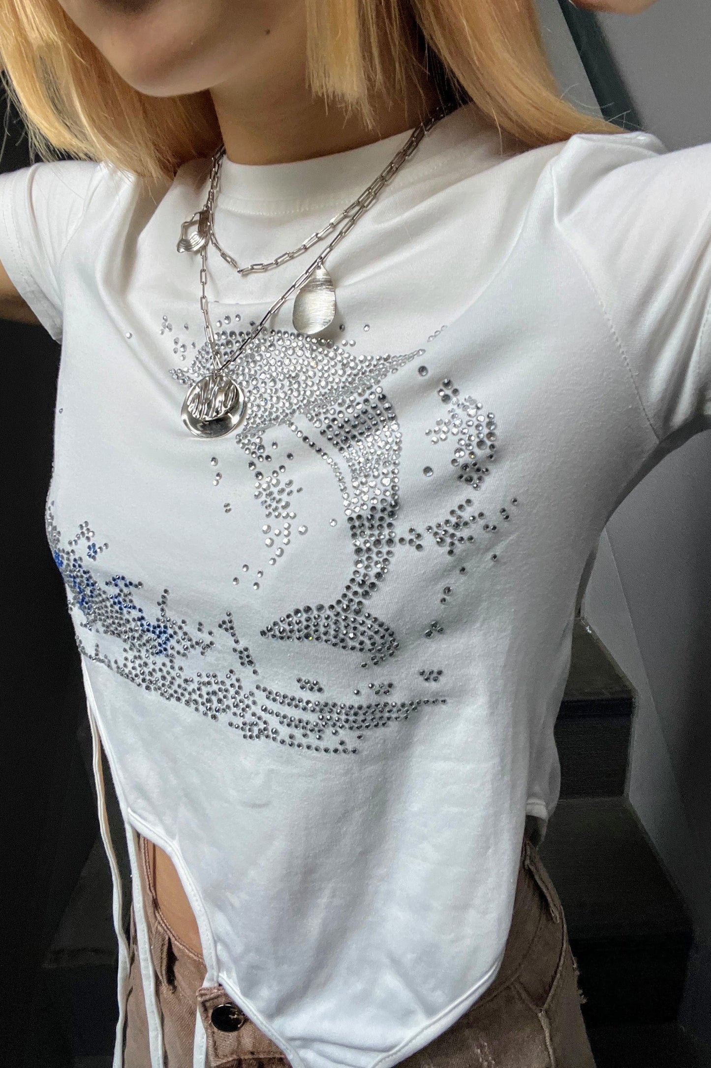 ラインストーンピチTシャツ DPA31052