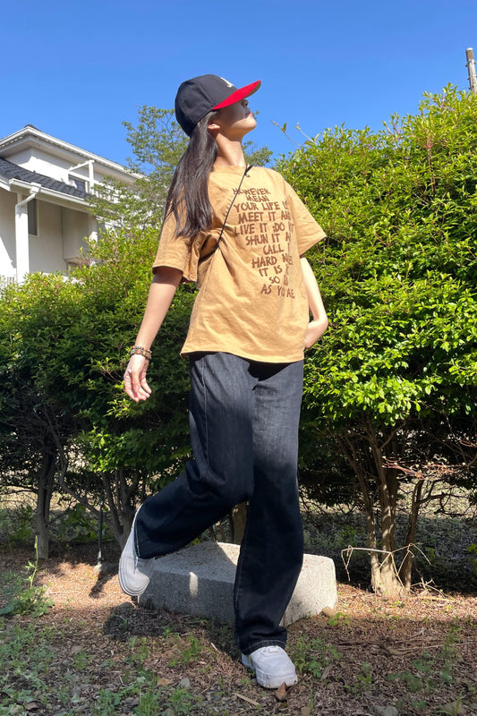 ブラウンデザインTシャツ DPA46041