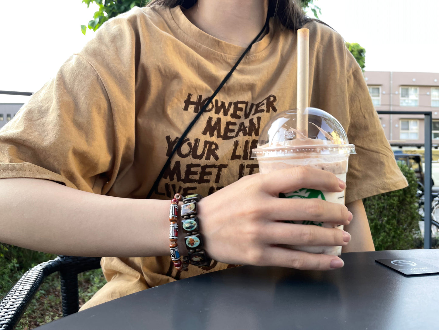 ブラウンデザインTシャツ DPA46041