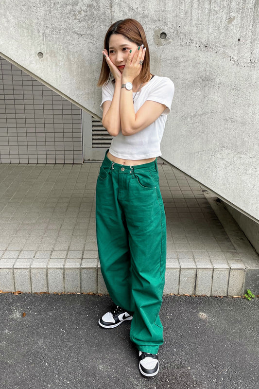 グリーンワイドパンツ DPA61045