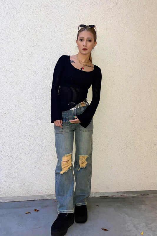 ラウンドネックシースルートップス DPB48010