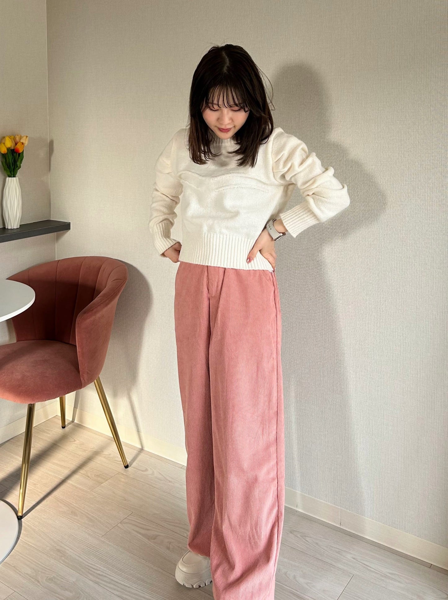 ピンクワイドパンツ CPA22053