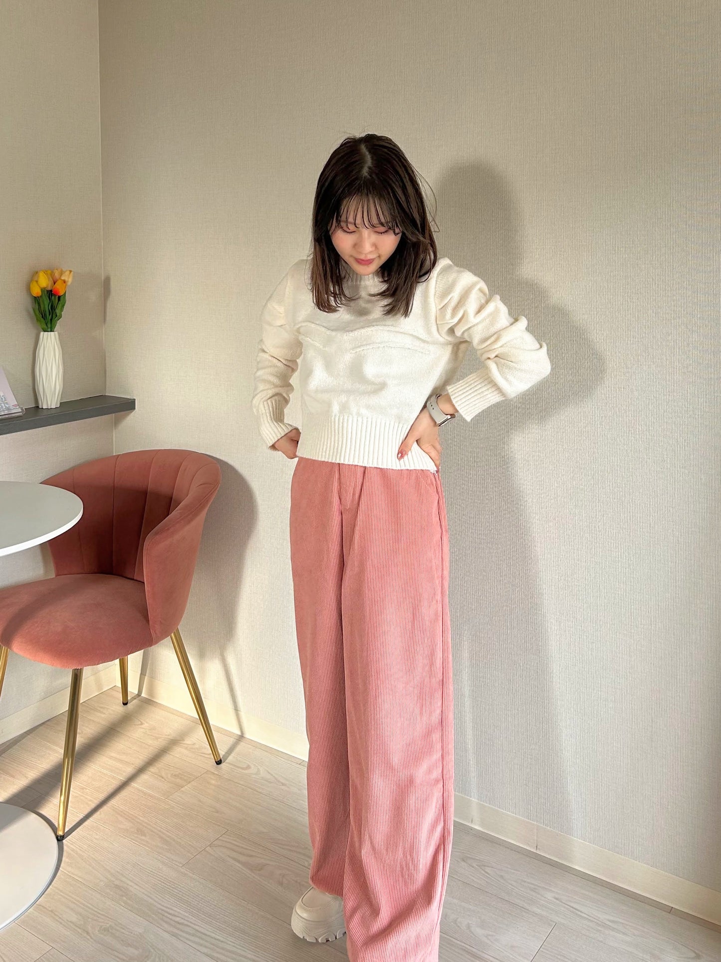 ショートリブデザインニット CPA22050