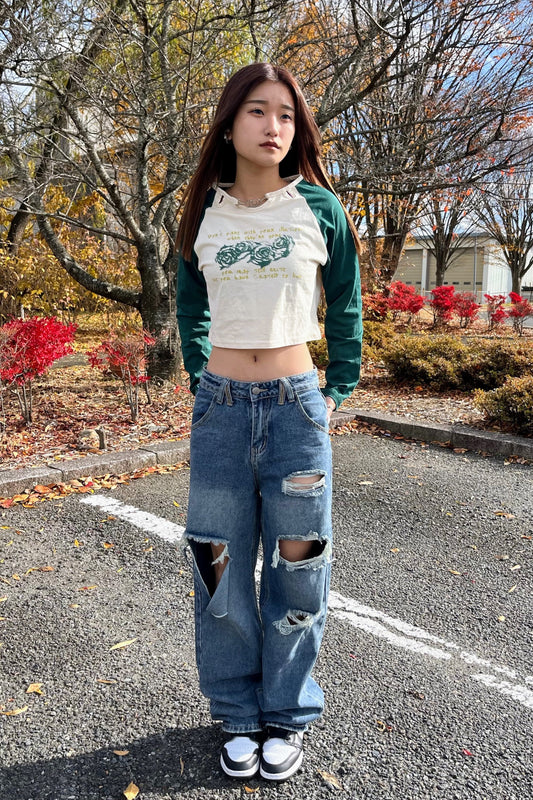 フラワーロゴクロップドトップス DPB42008