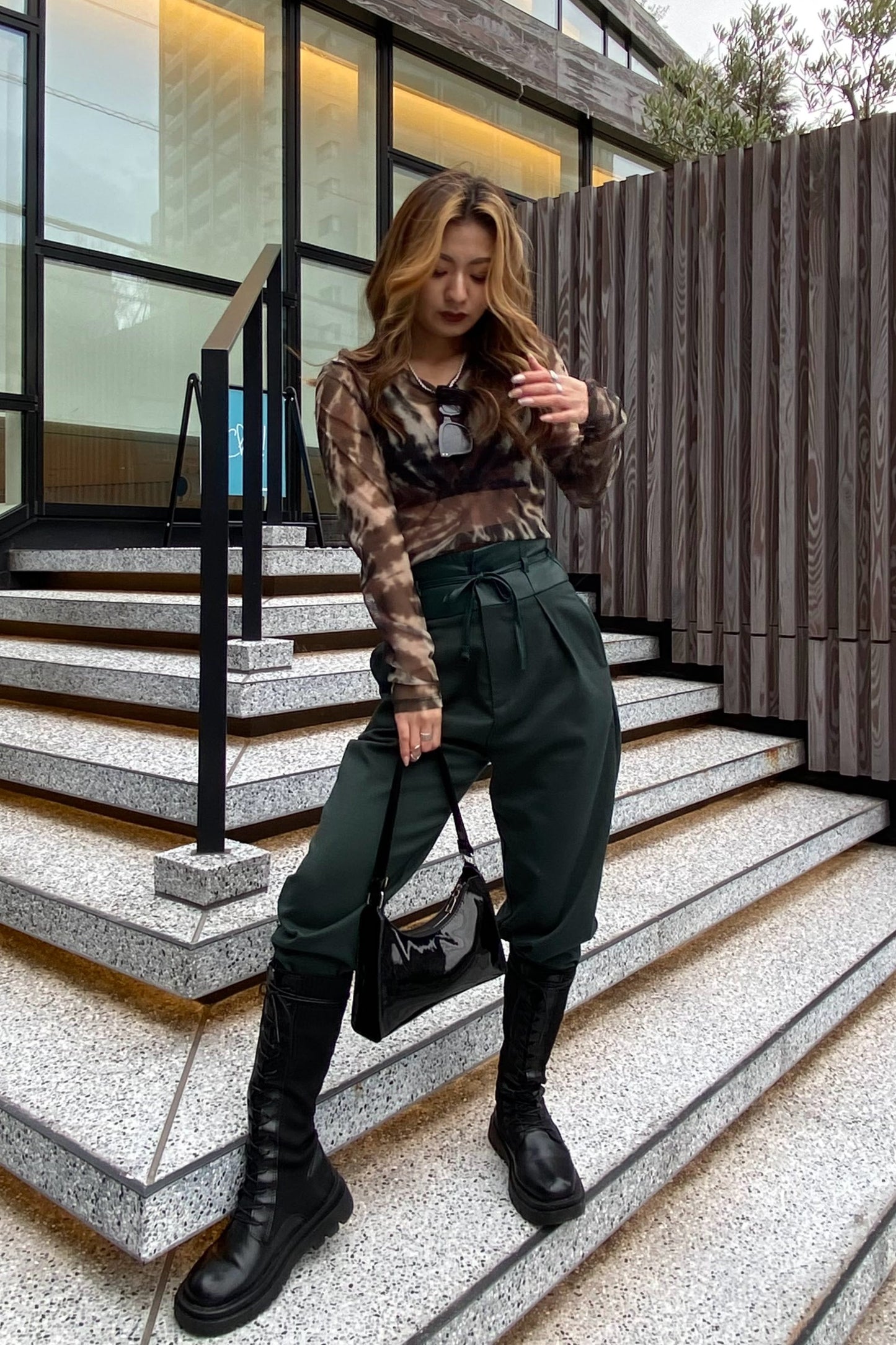 ウエストレザーパンツ DPA41006