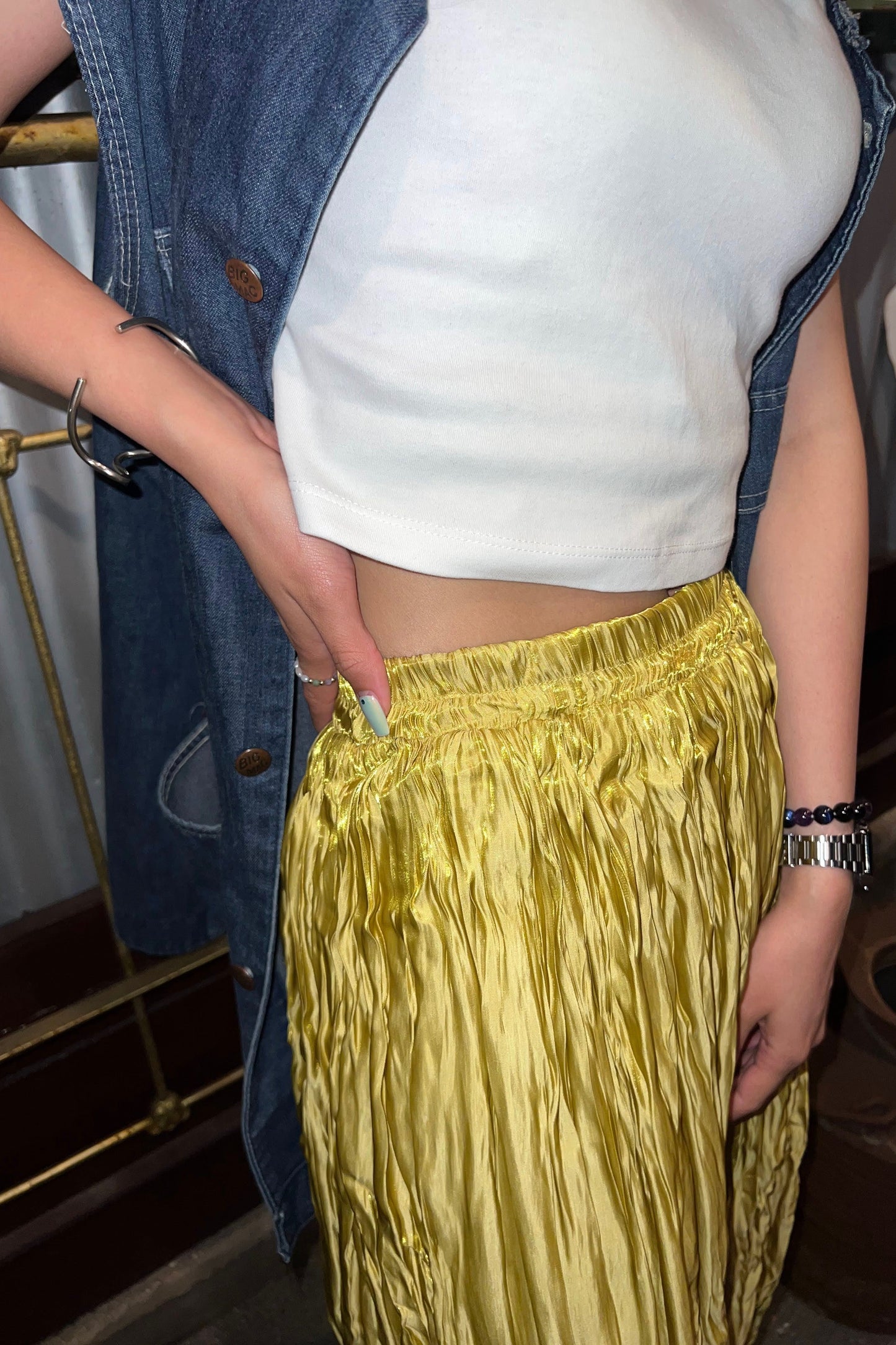 ワッシャープリーツロングスカート DPA39040