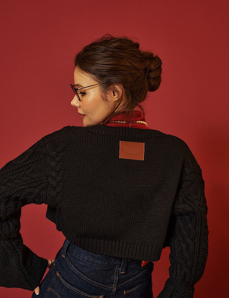 袖リボンカーディガン