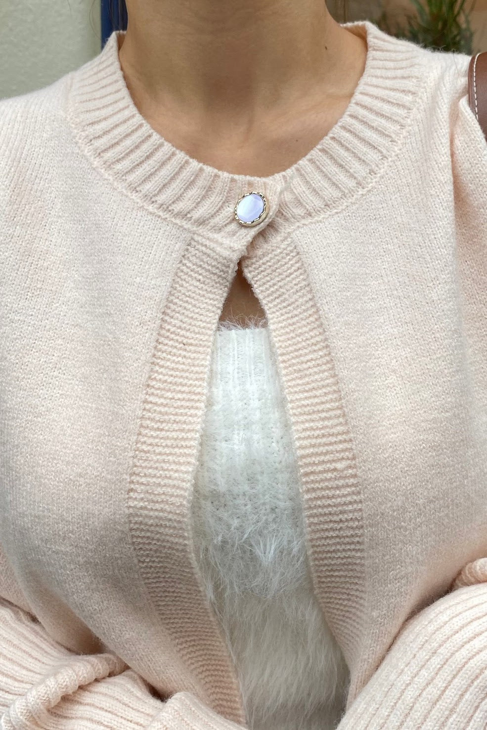 アームウォーマー付アンゴラニットカーデ CPA09002