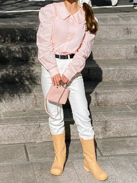 ビッグカラーシフォンブラウス CPA09030