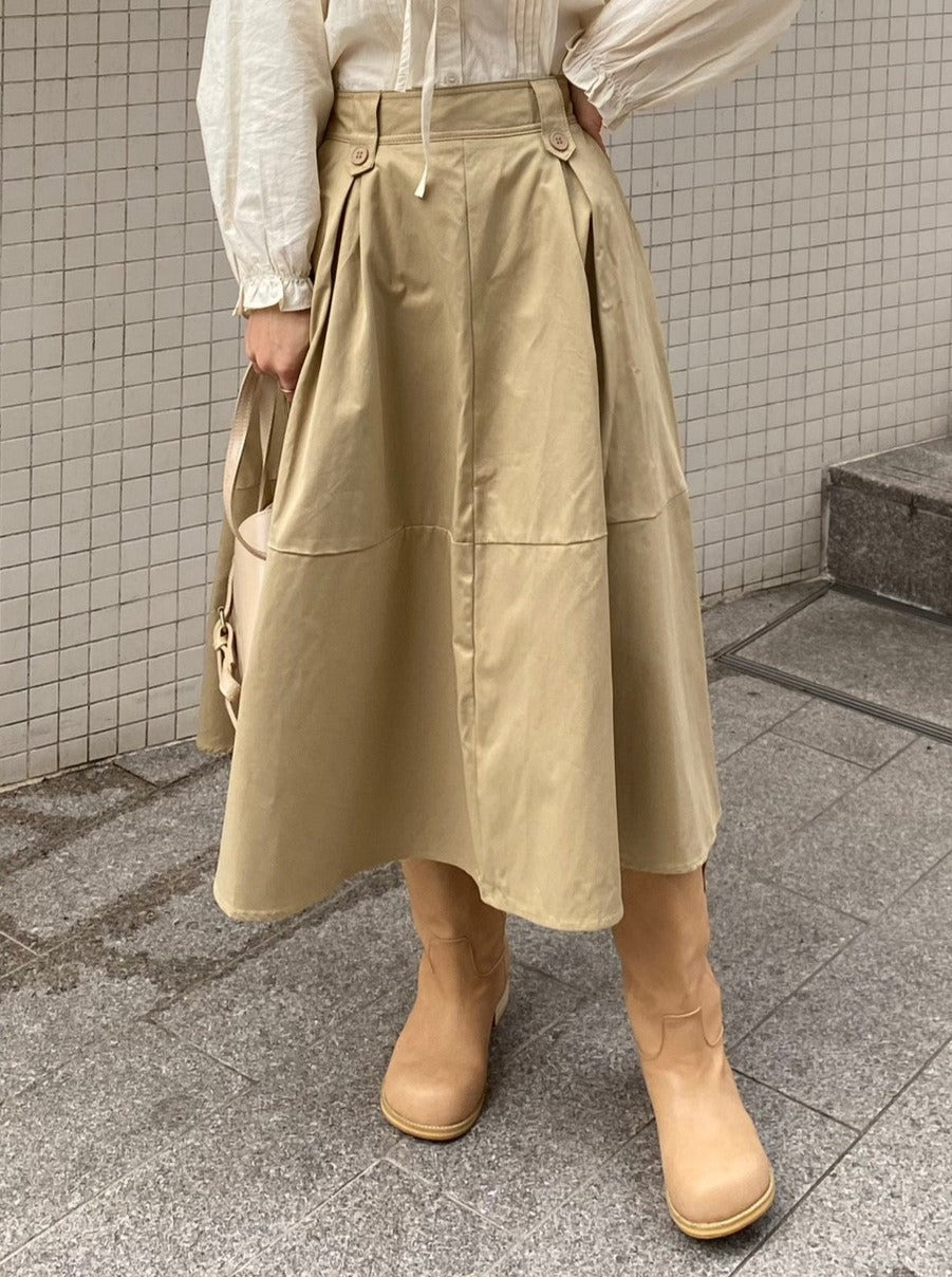 ベージュフレアロングスカート CPA09039