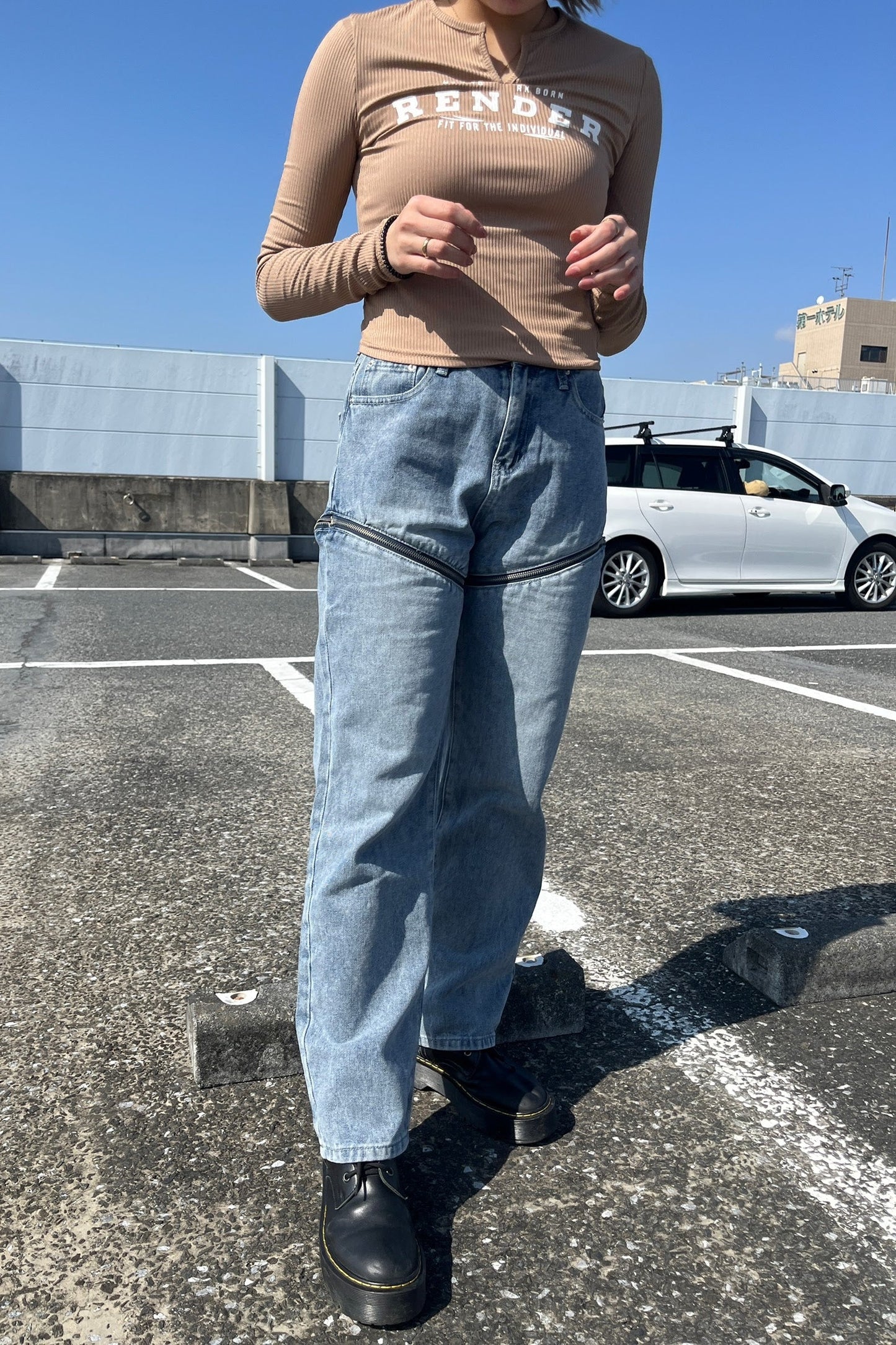 ダブルジッパーデニムジーンズ DPA02176