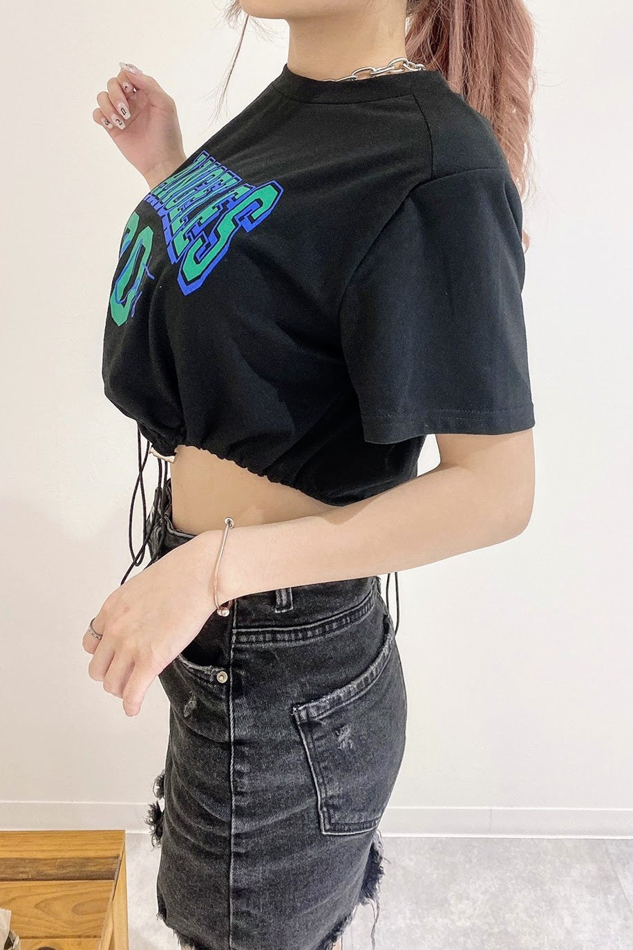 ギャザーデザインTシャツ DPA64014