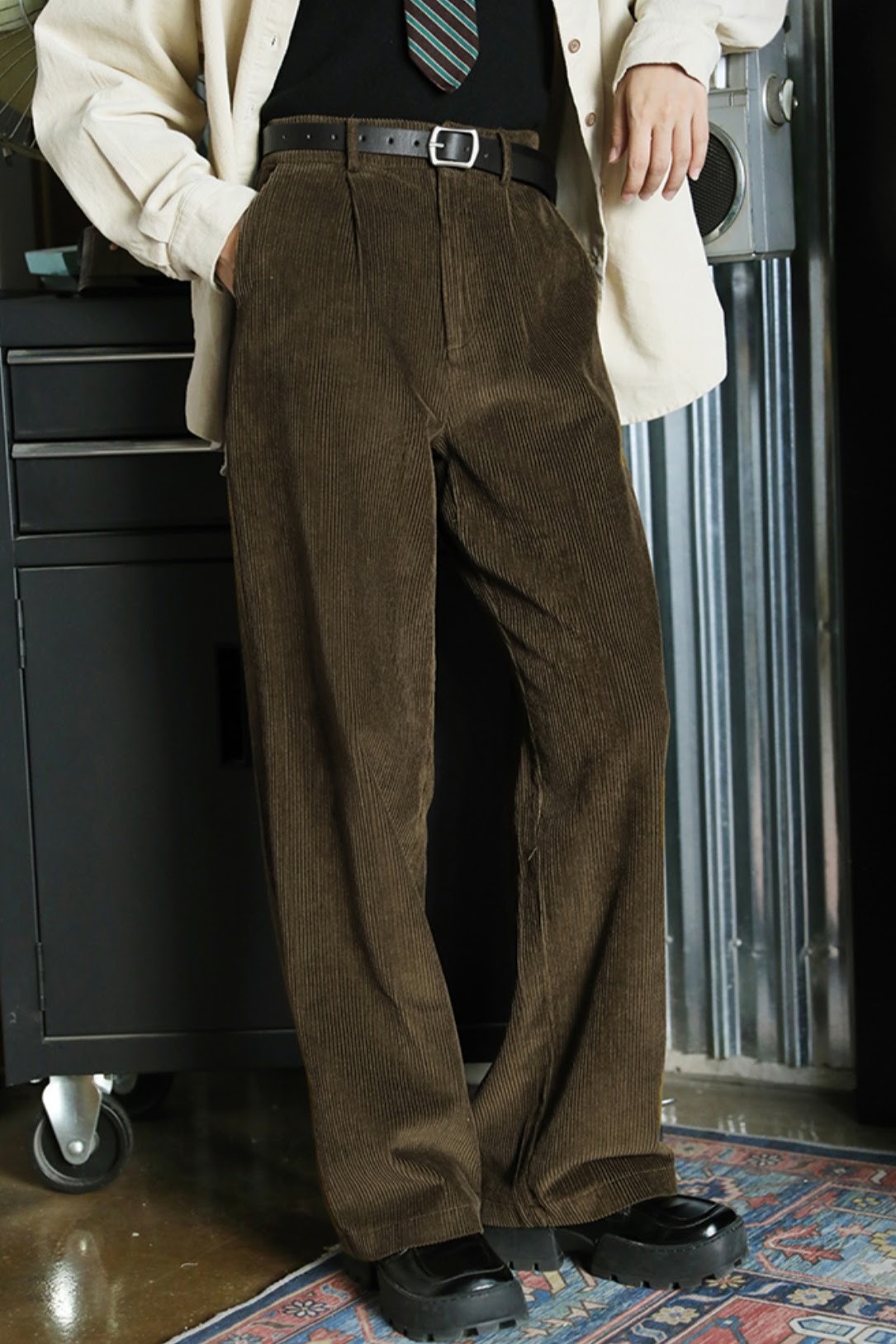 ワイドレッグコーデュロイパンツ DBA11002