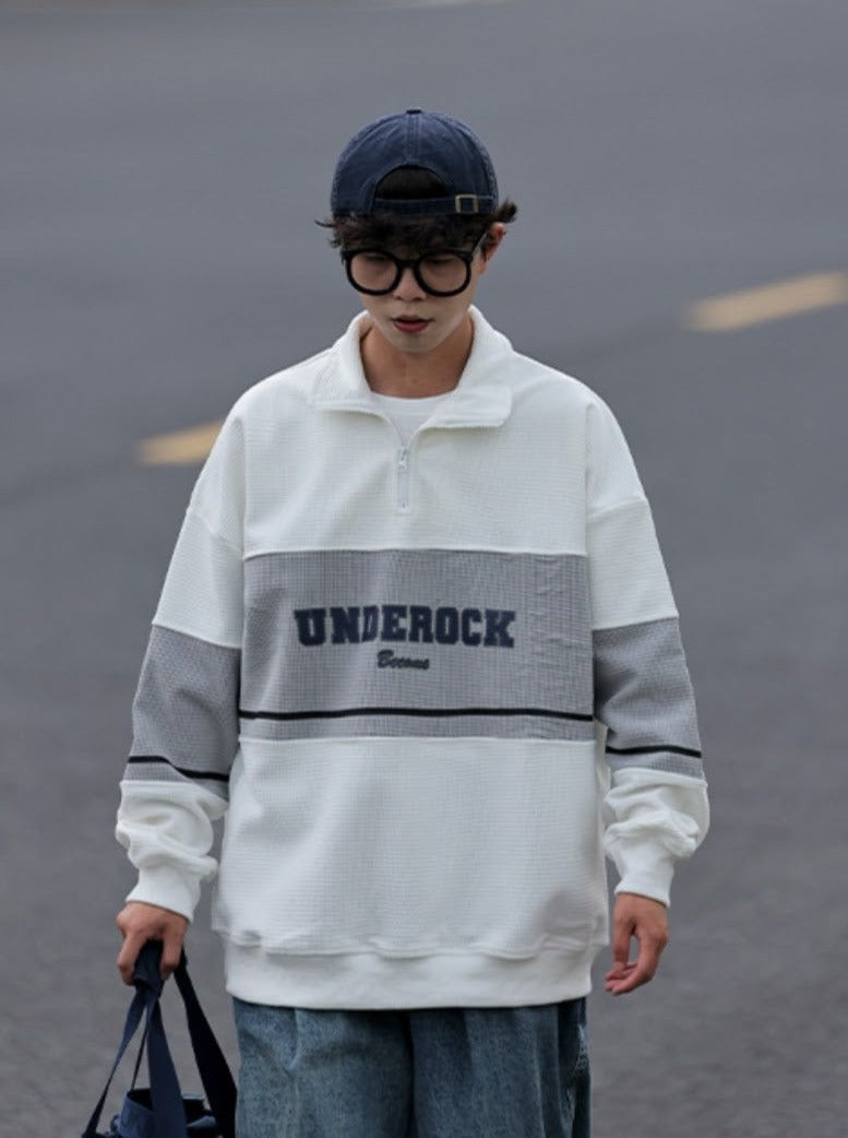 ハーフジップワッフルプルオーバー SBA06008