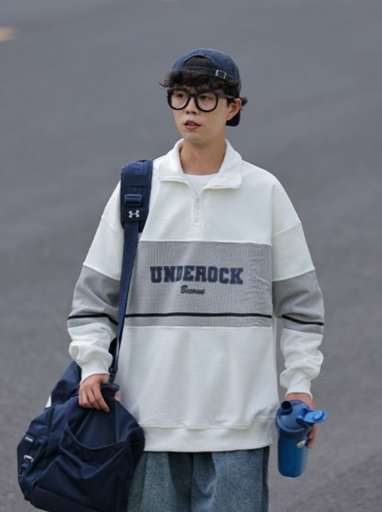 ハーフジップワッフルプルオーバー SBA06008