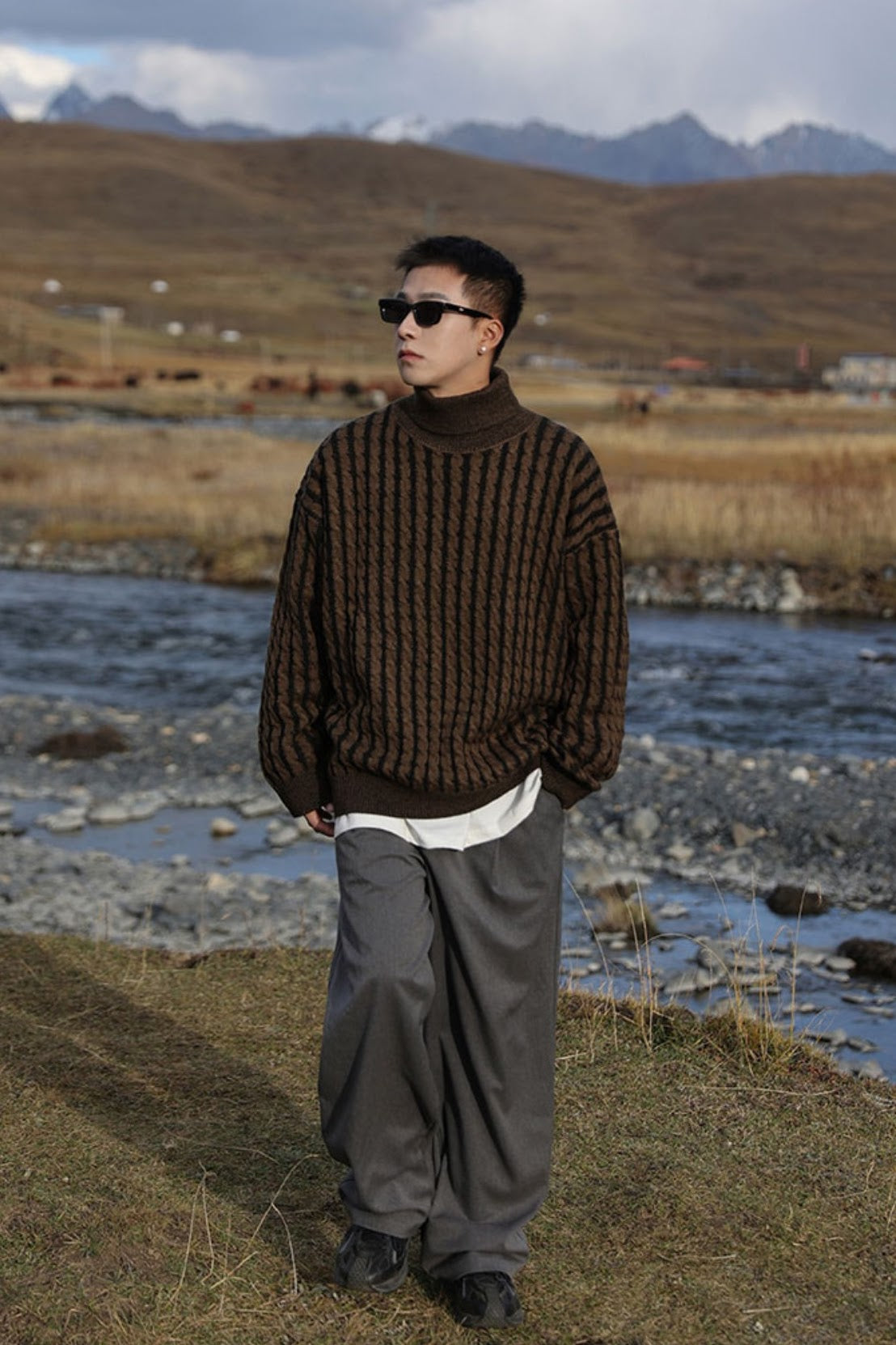 ハイネックデザインニット SBA01010