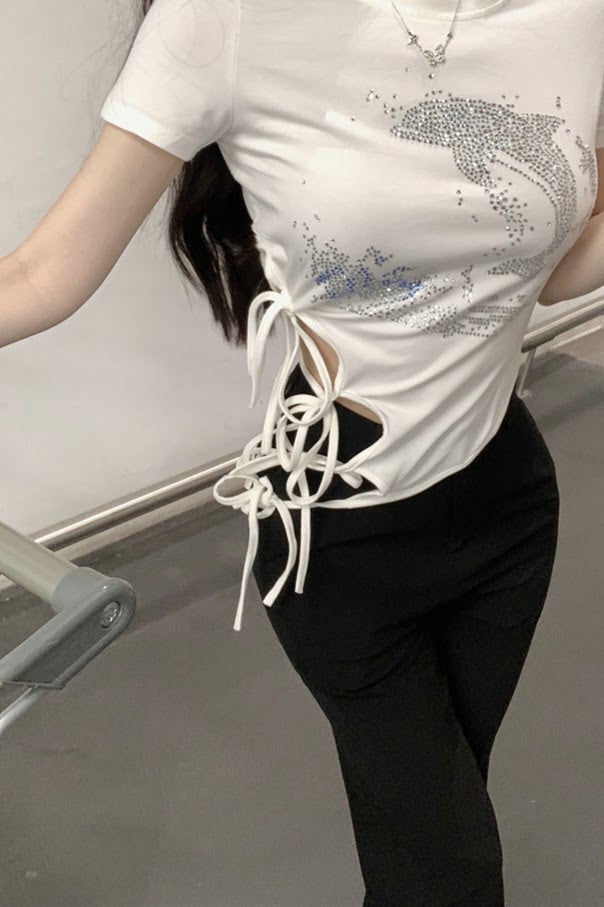 ラインストーンピチTシャツ DPA31052