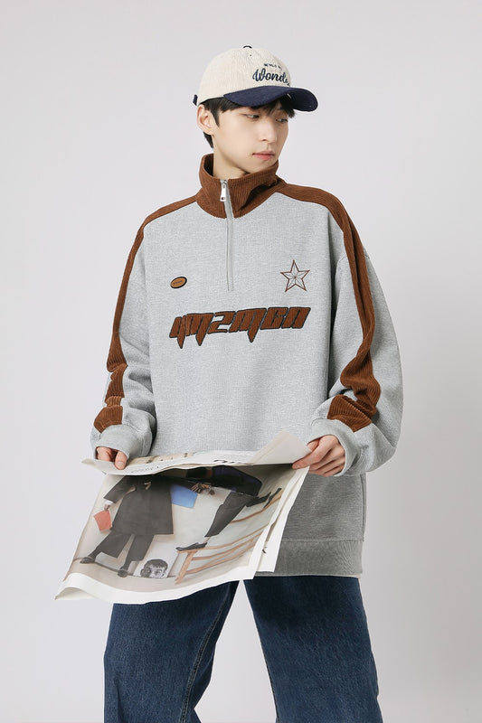 コーデュロイハーフジッププルオーバー SBA02017