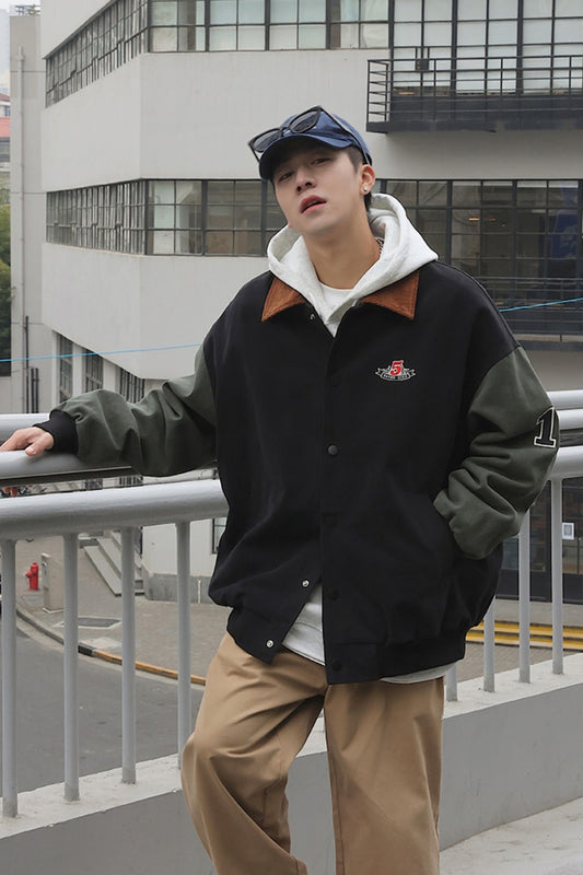 ビッグシルエット襟付きスタジャン SBA01029