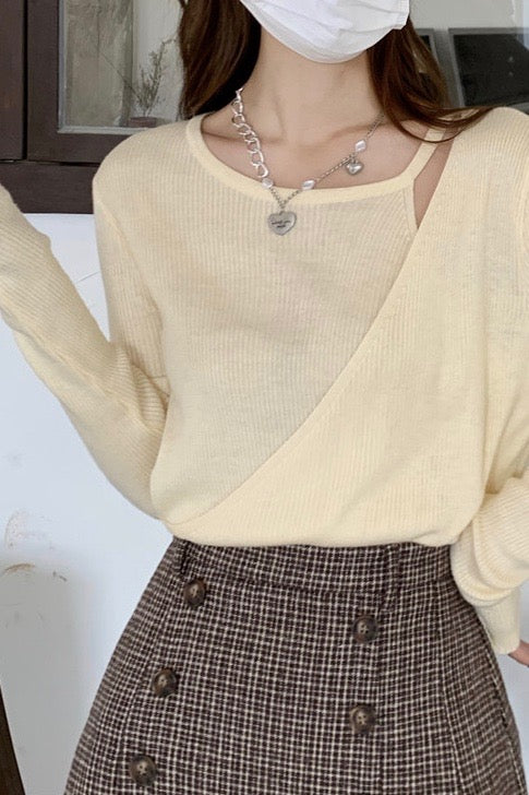 クロスデザインリブトップス DPB71150