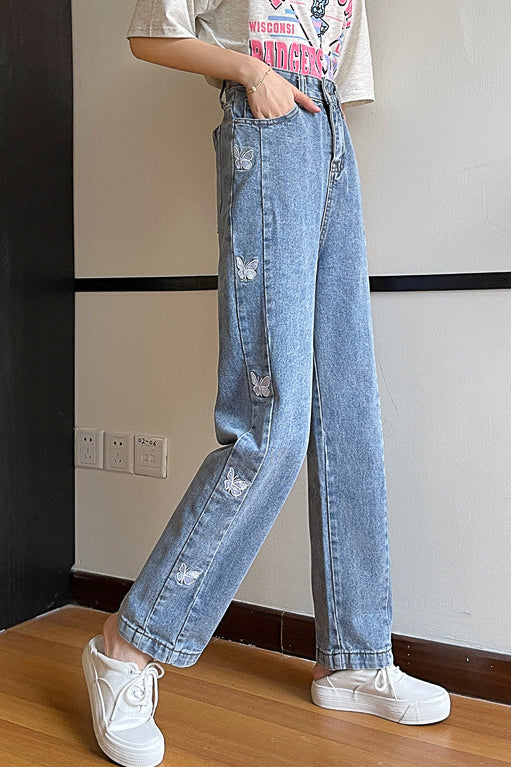 サイドデザインバタフライデニムパンツ DAA02374