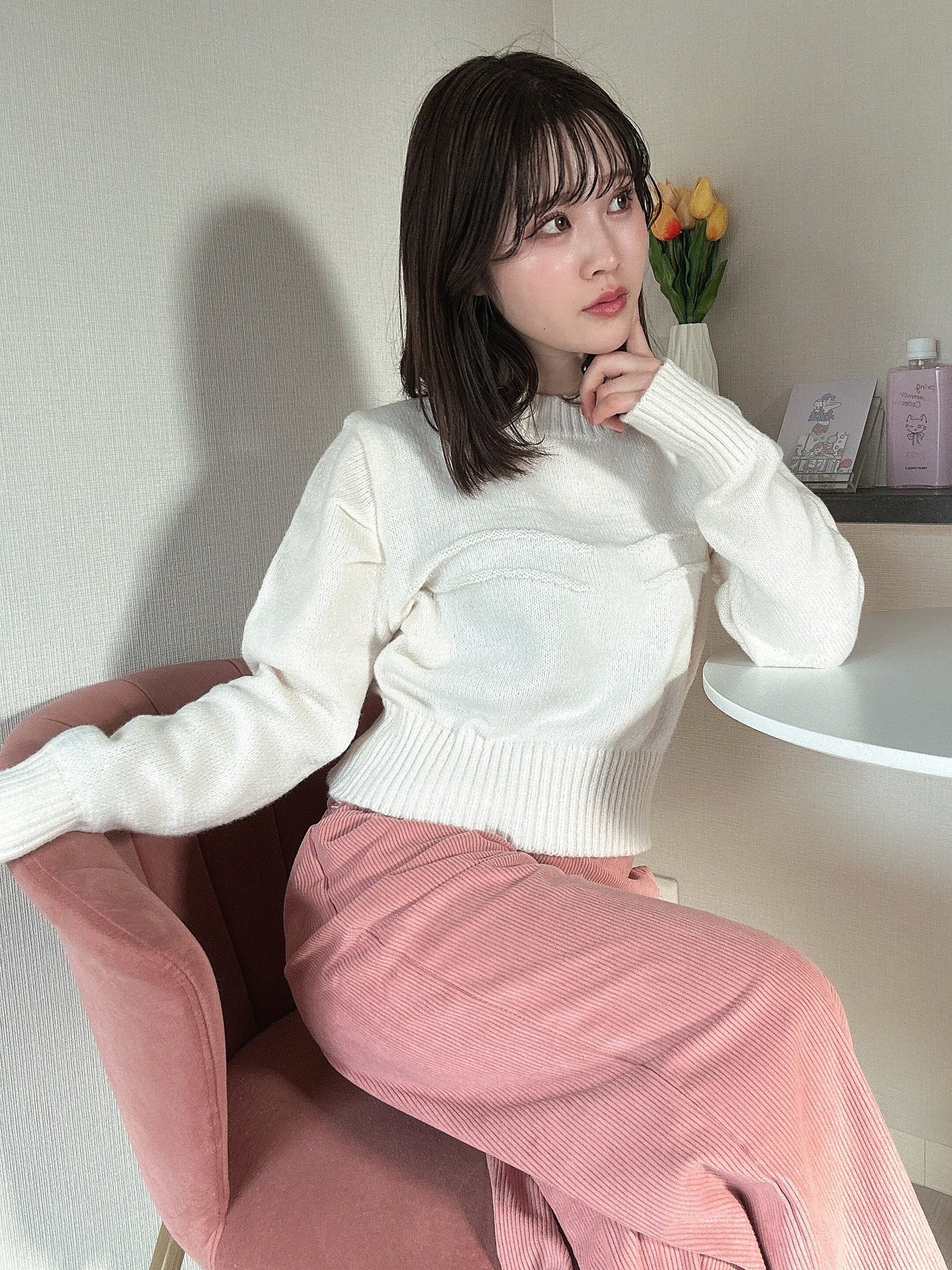 ショートリブデザインニット CPA22050