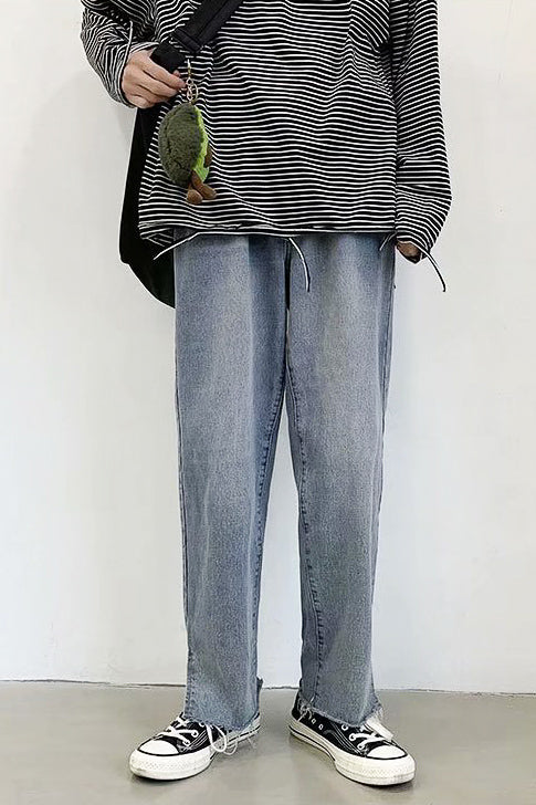 スティッチカッティングストレートジーンズ SPA09098