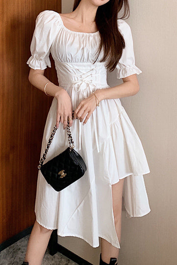 パフスリーブアシメワンピース DPB71127