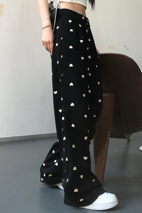 ハートブラックストレートパンツ DPB71070