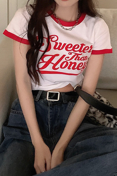 ロゴクロップドリンガーTシャツ DPB71078