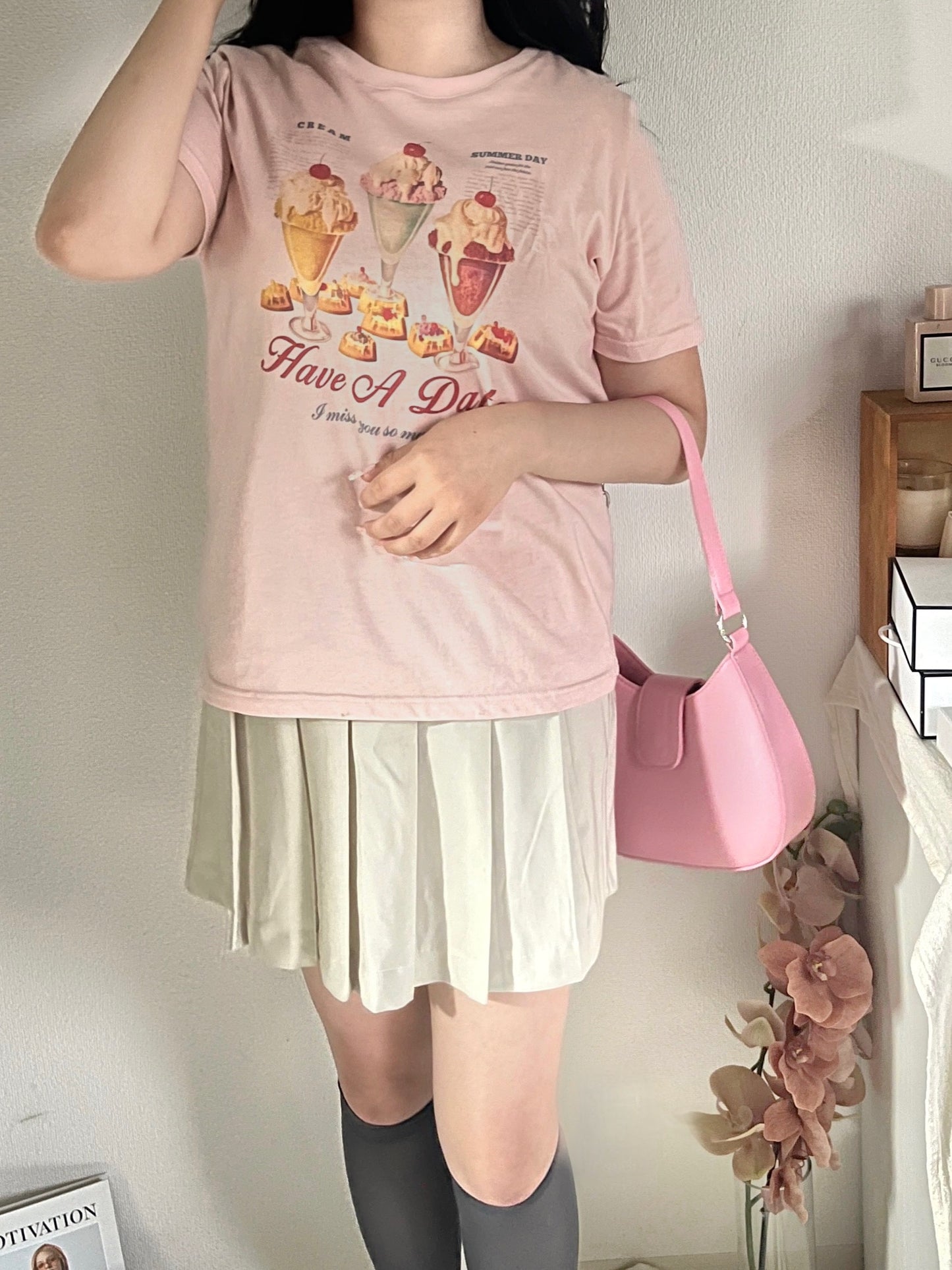 レトロガーリープリントTシャツ CPA36013