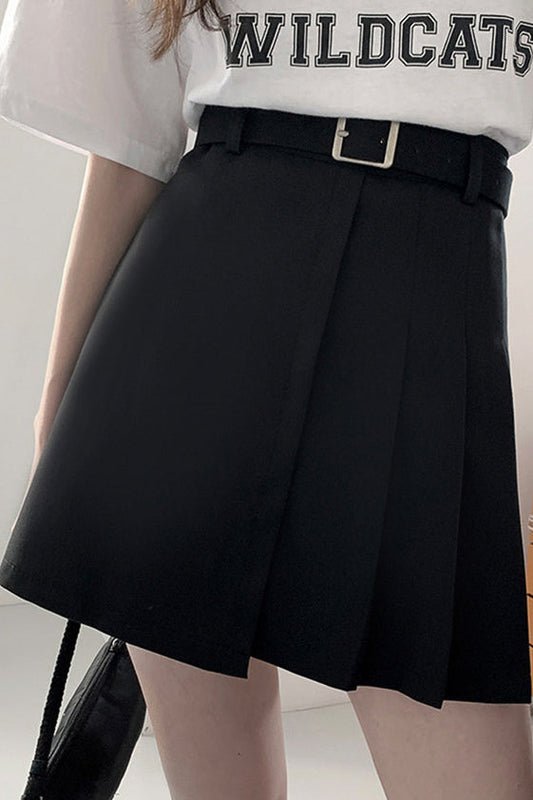 ベルトハーフプリーツスカート DPB71015