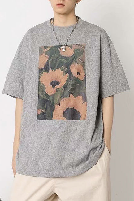 ヒマワリプリントTシャツ SPA09208