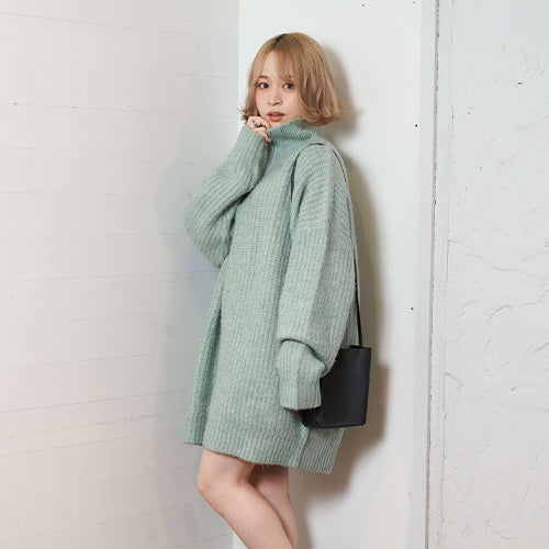OVERSIZE HALF ZIP KNIT