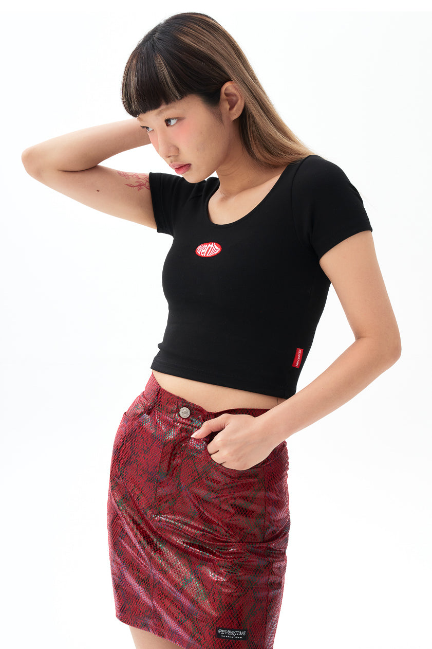 コンベックスUネッククロップTシャツ DBA01201