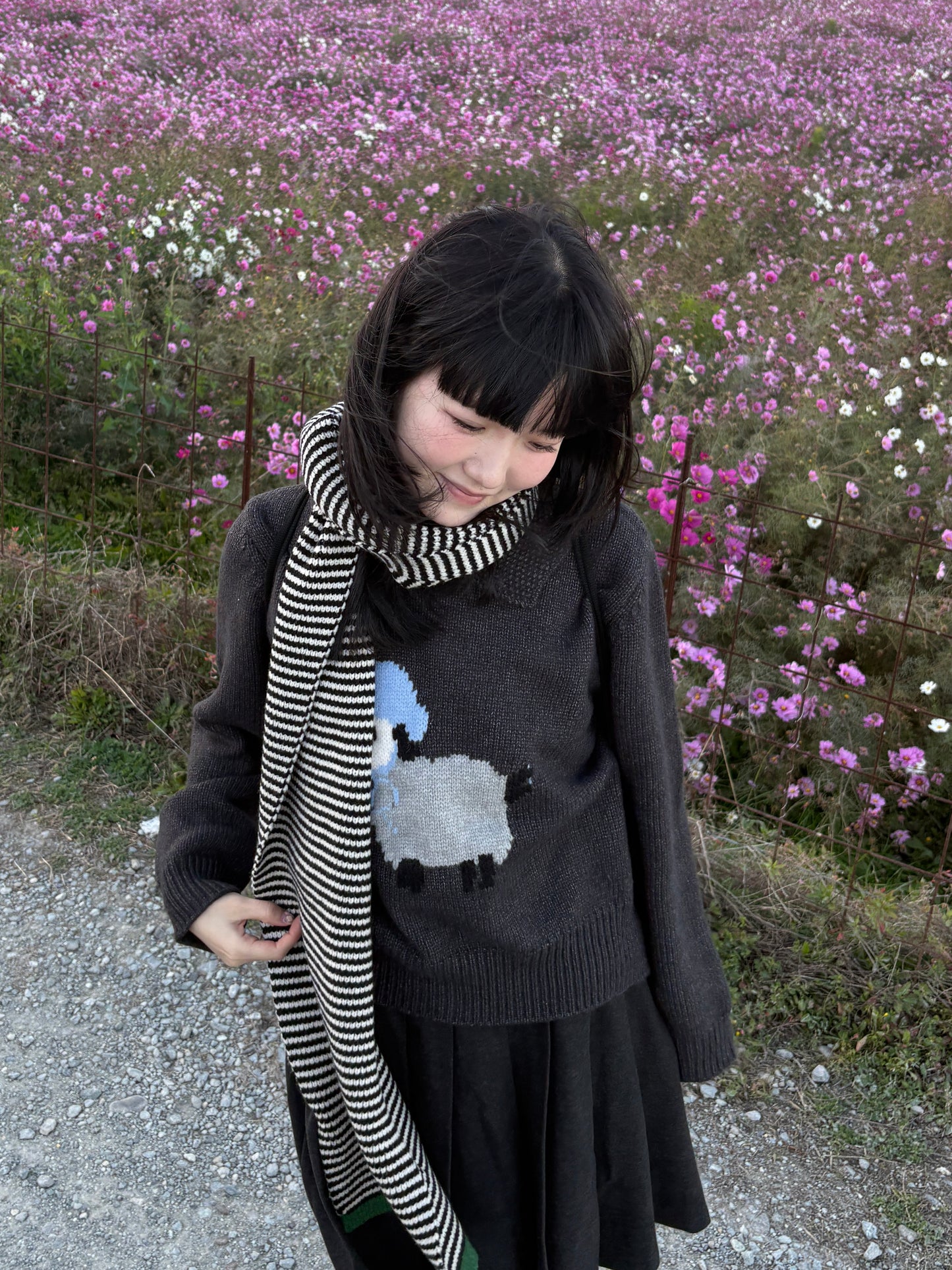 ボーダーニットマフラー DPA43730