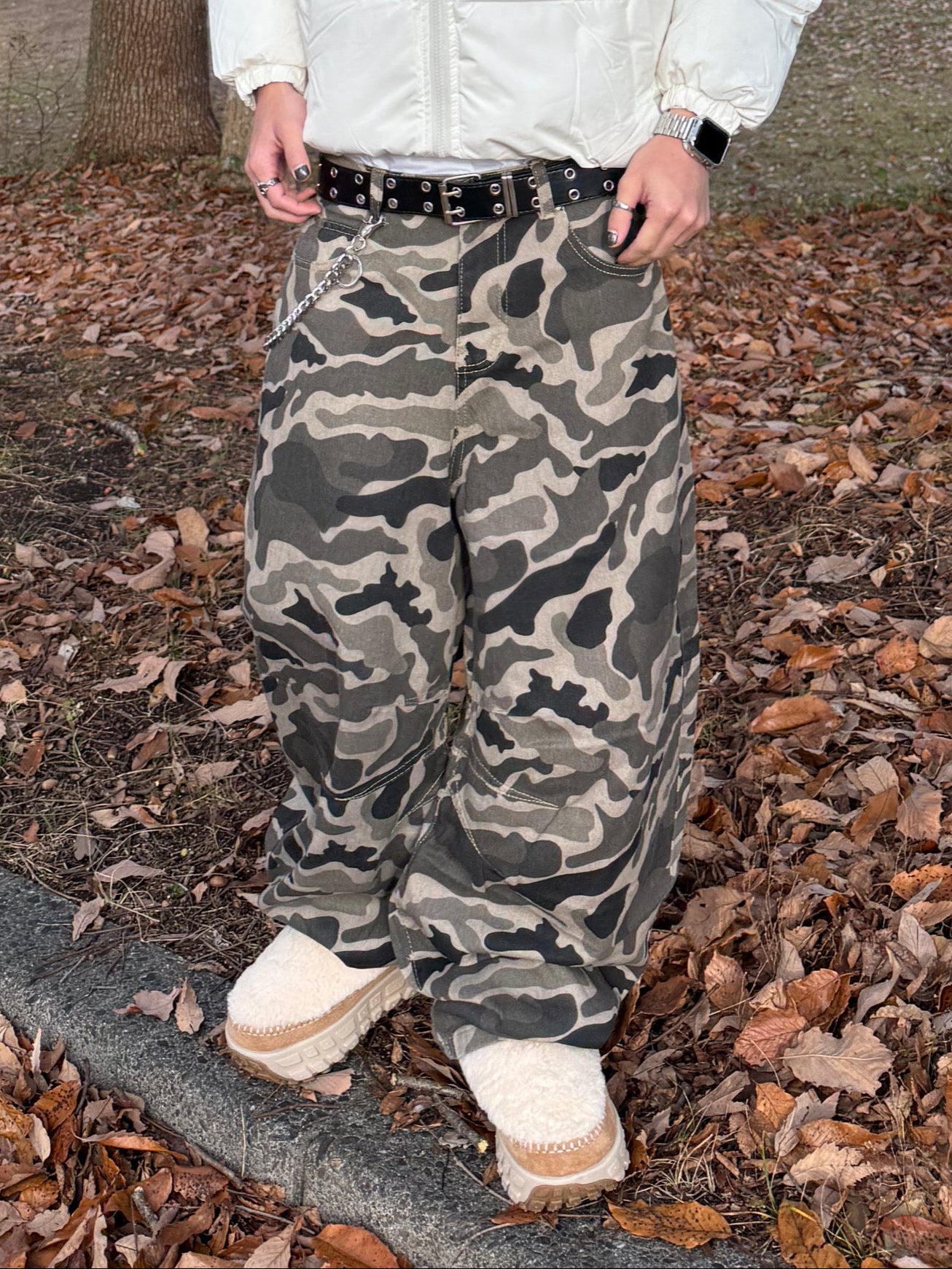 カモフラワイドデニムパンツ DPB90106