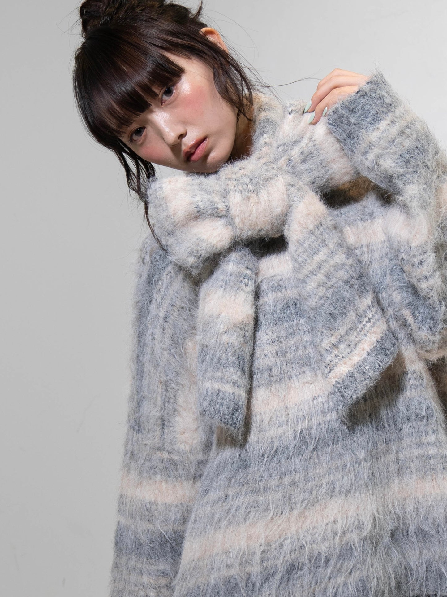 リボンマフラーボーダーニット DPC02005