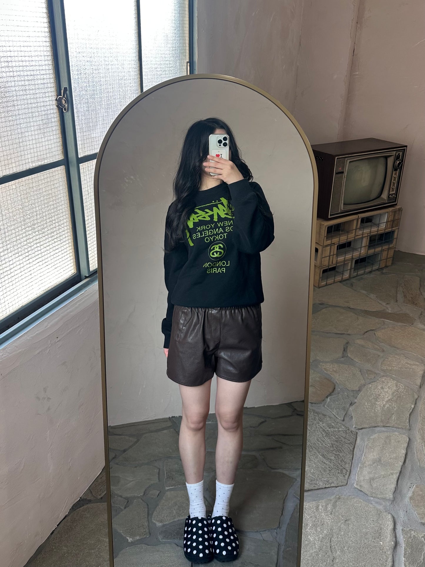 レザーライクショートパンツ DPB95063