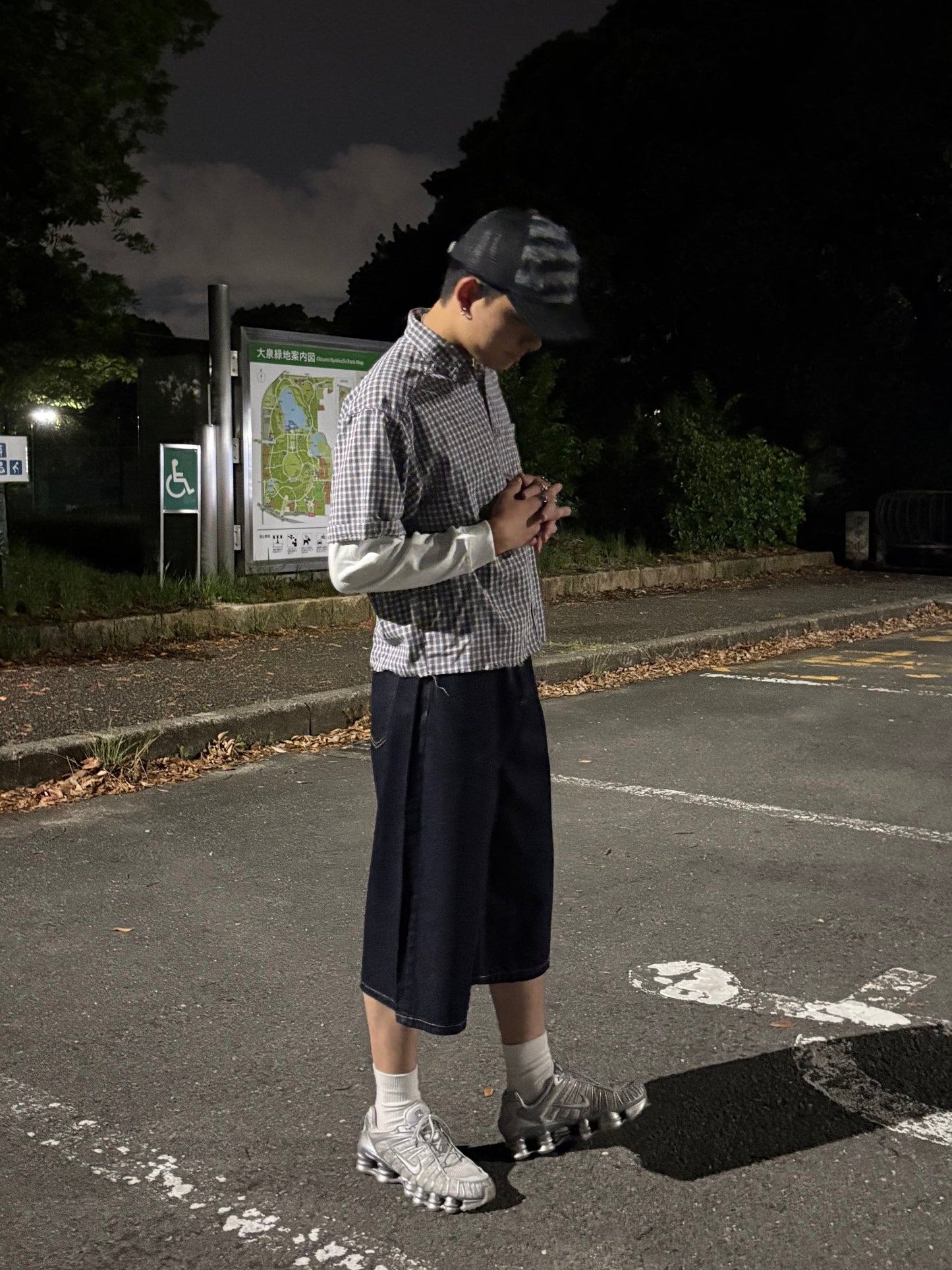ワイドデニムハーフパンツ DPC10032