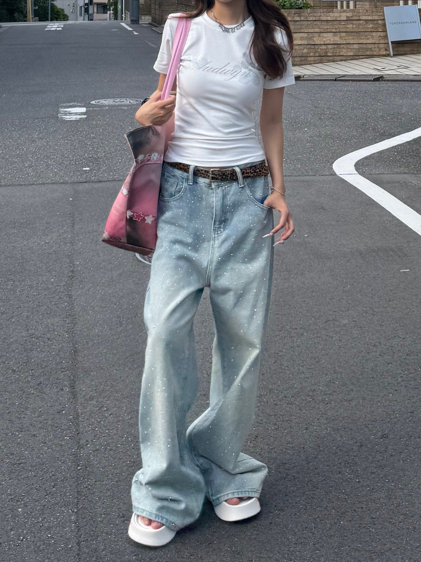 ラメストレートデニムパンツ DPB86071