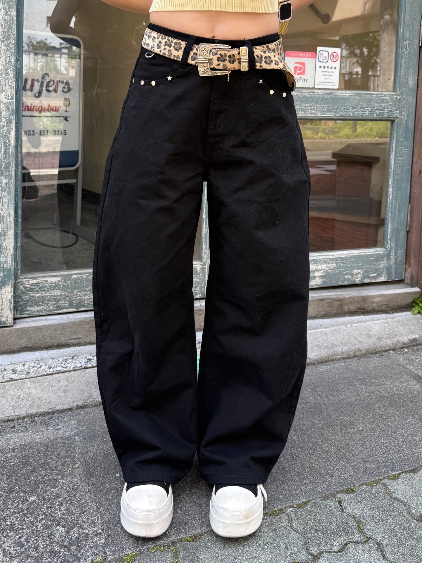 ハイウエストブラックパンツ DPB73612