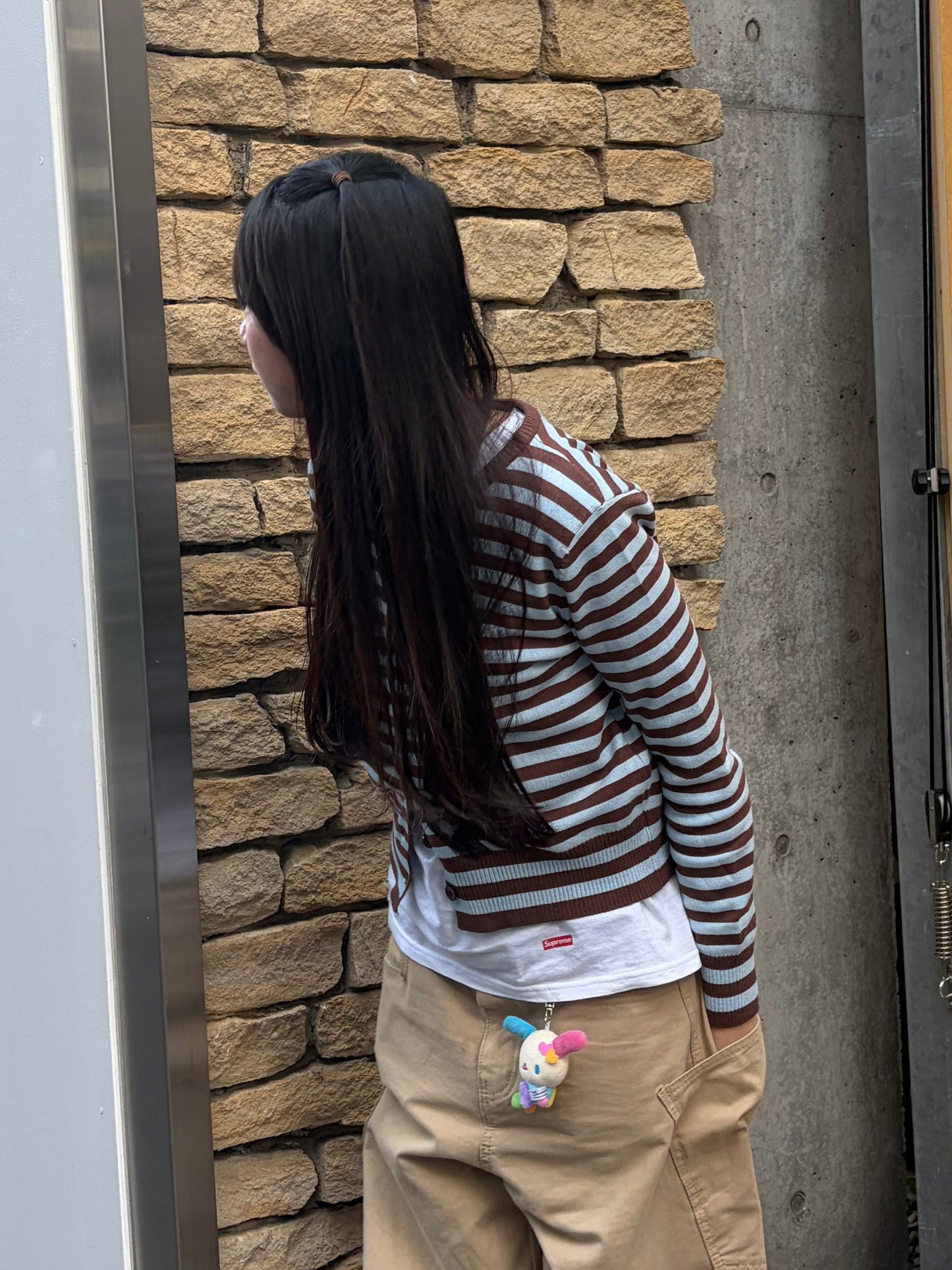 ストライプニットカーディガン DPB92085