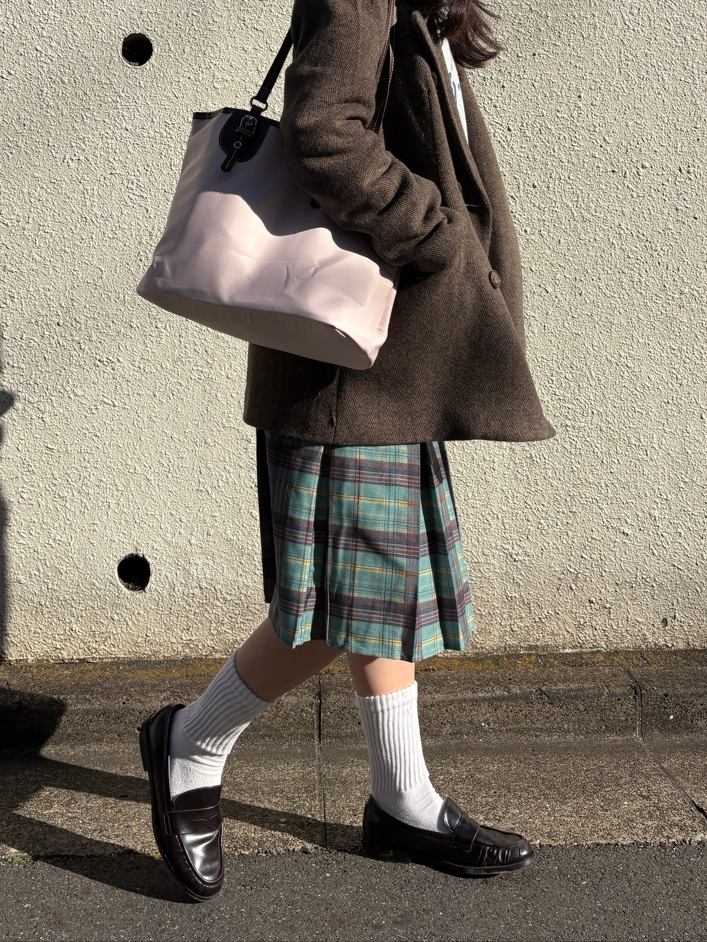 ライトグリーンプリーツチェックスカート DPA43739