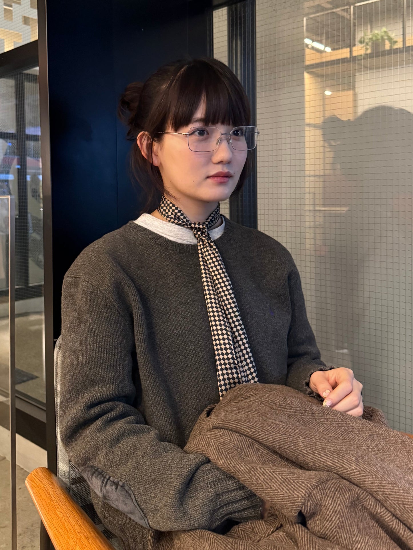 ブロックチェックスカーフ DPA43700