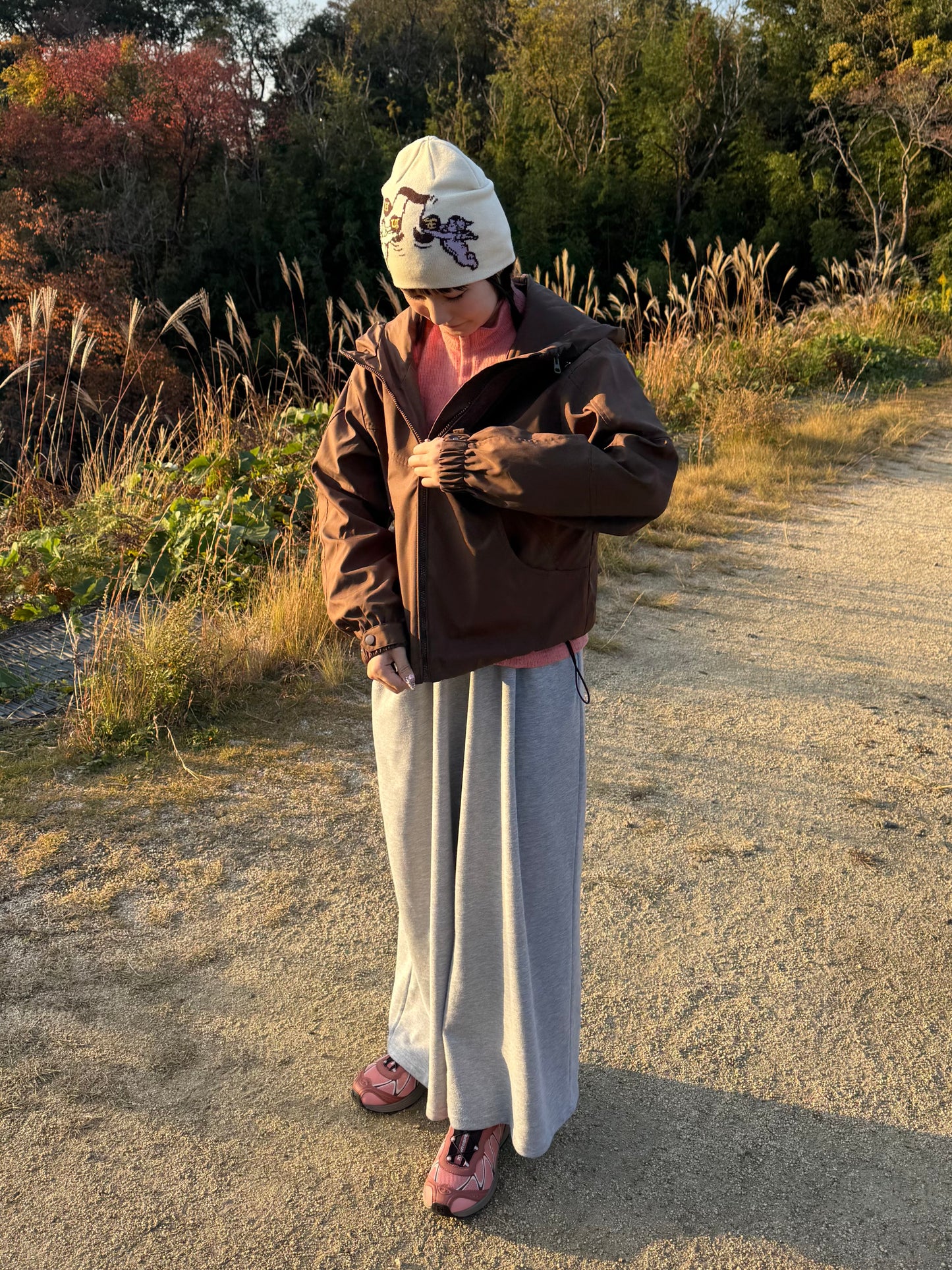 ブラウンナイロンパーカー DPB85371