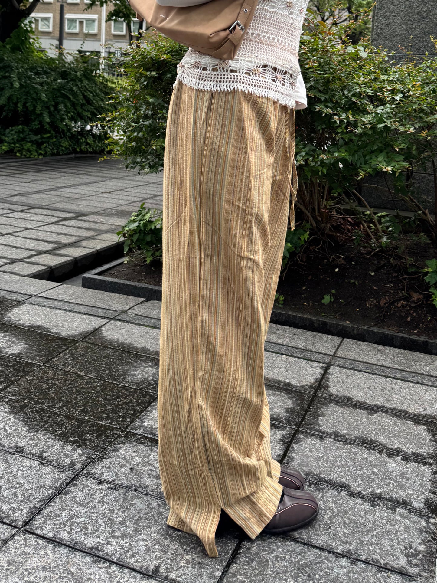 ソフトリネンストライプパンツ DPC03077