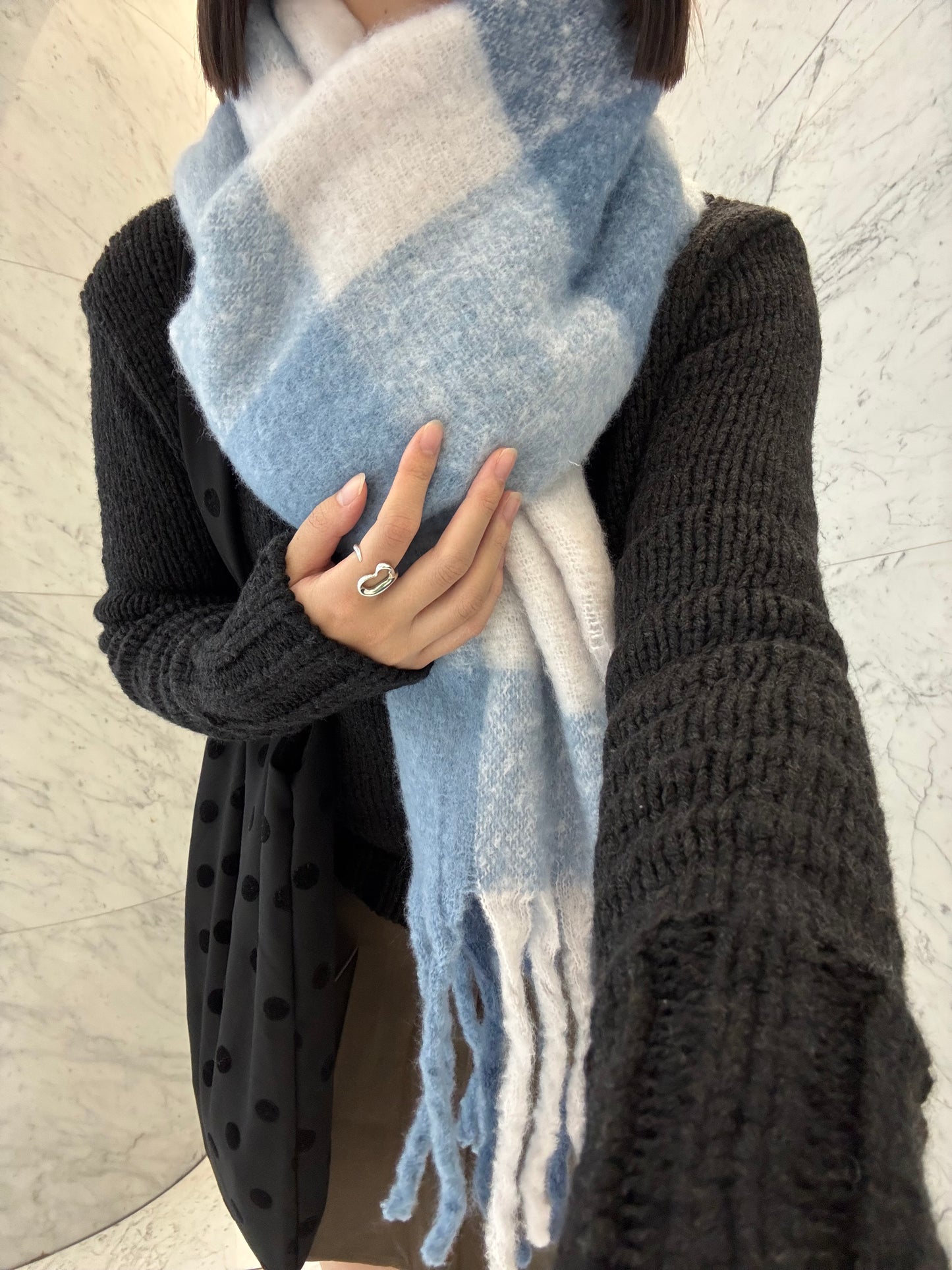 チェック柄ボリュームマフラー DPB93034