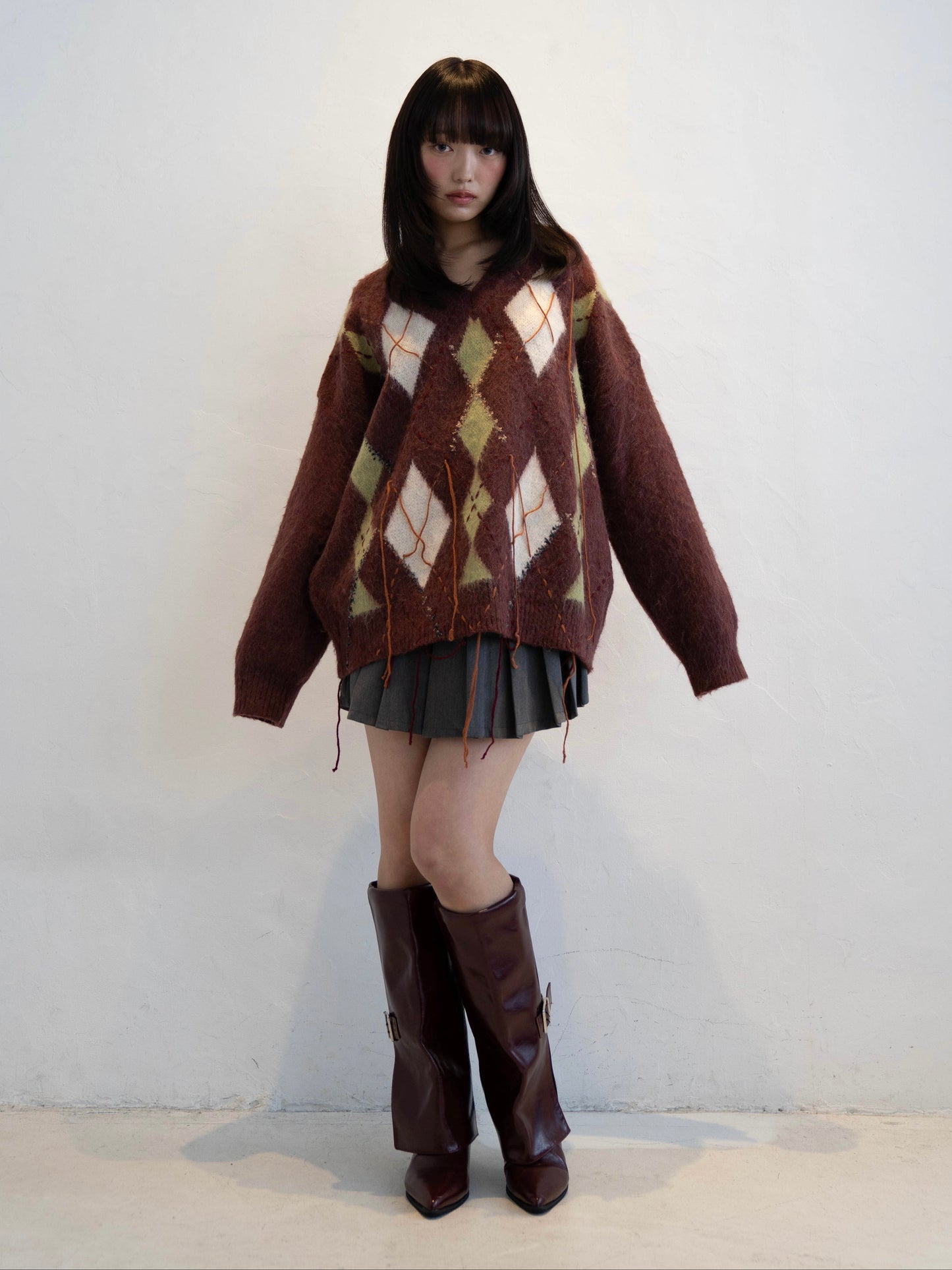 アーガイルチェックニット DPC02012