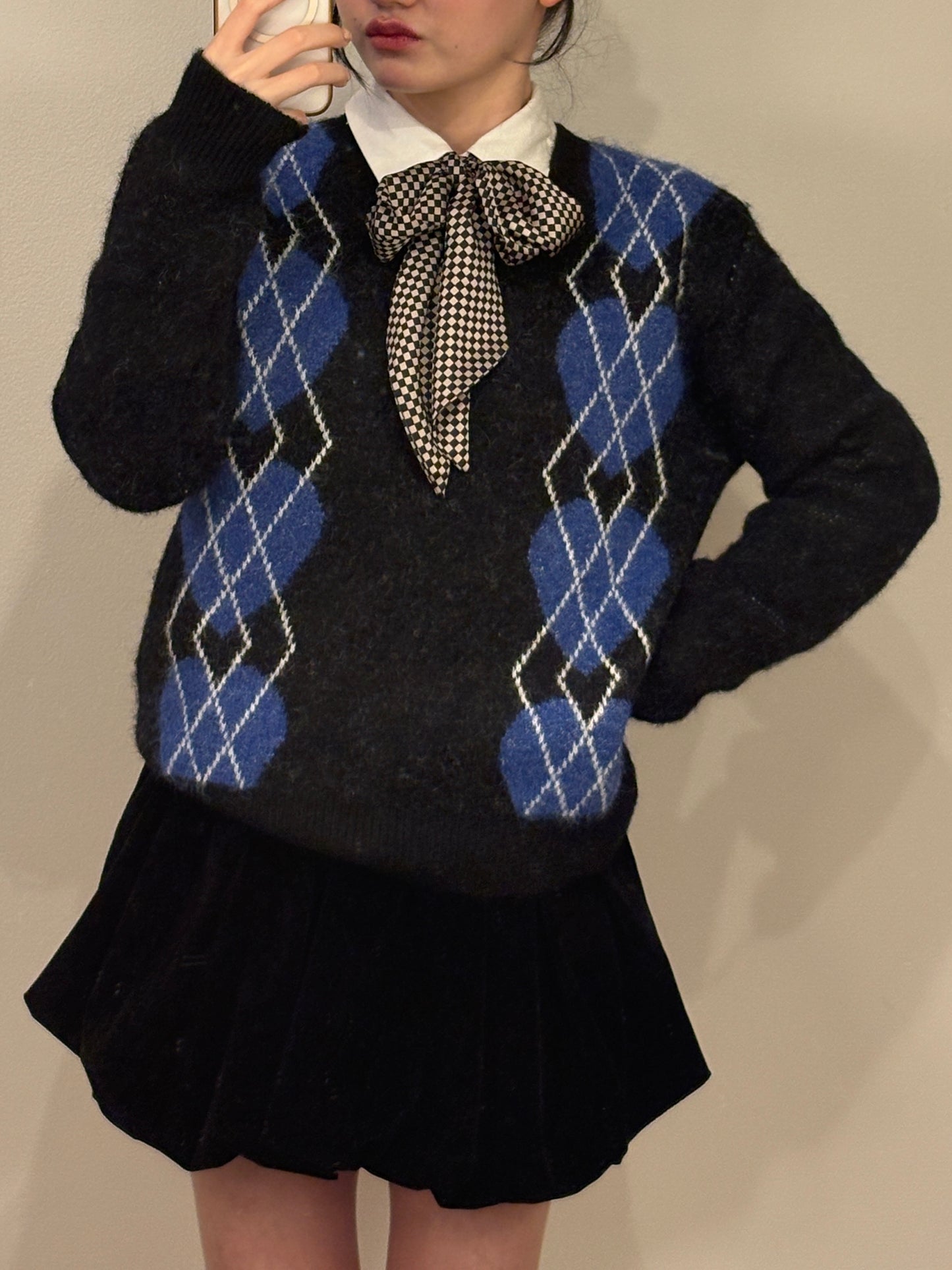 アーガイルハートニット DPA43721